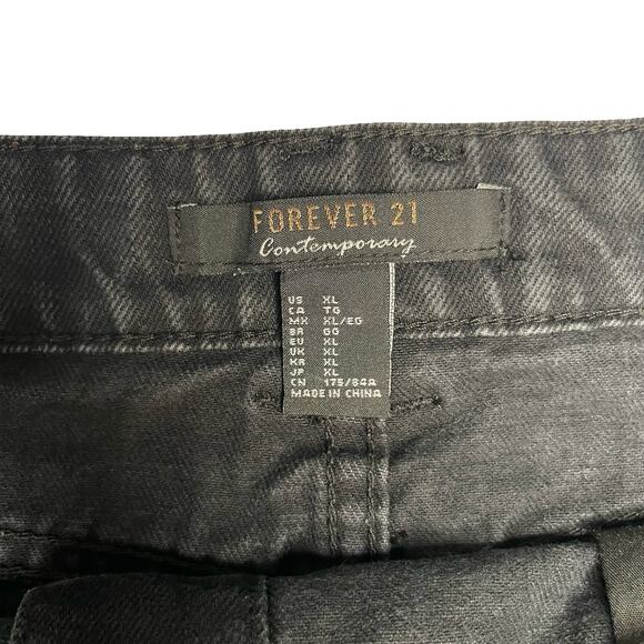 Y2K Black Denim Button-Front A-Line Mini Skirt Size XL - Picture 7 of 7